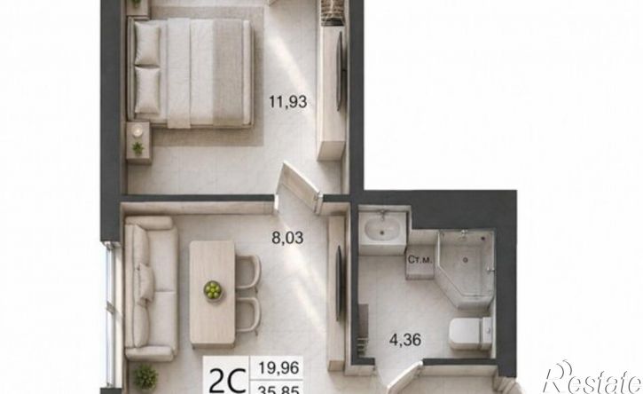 2-комн квартира в новом доме Уфа, улица Ахметова, 233
