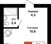 1-комн, 32 кв м, этаж 5/8 ул Цветы Башкирии, 36/1