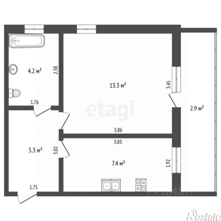 1-комн квартира Гафурийский район
