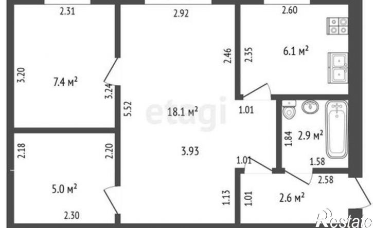 2-комн квартира Стерлитамак, улица Тукаева, 5А