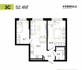 2-комн, 52 кв м, этаж 25/25 г.Уфа, ул.Степана Злобина, 31/6