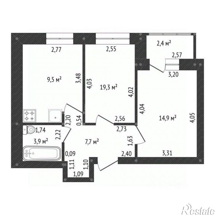 2-комн квартира ул Столбовая, 37,  д. 37