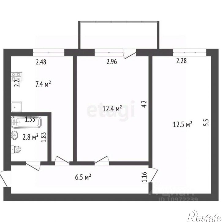 2-комн квартира ул Юбилейная, 13,  д. 13