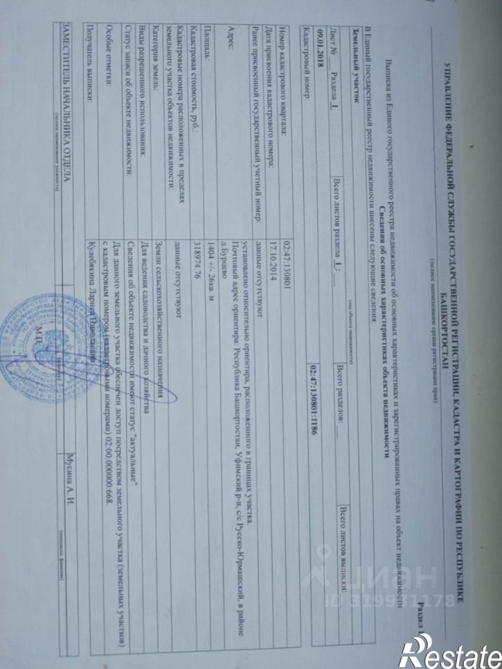 Земельный участок Уфимский район