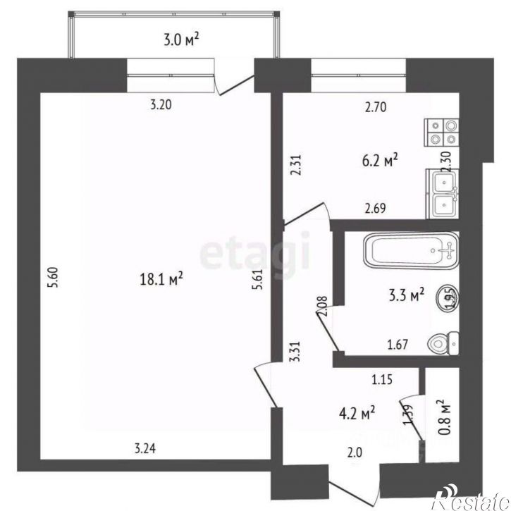 1-комн квартира