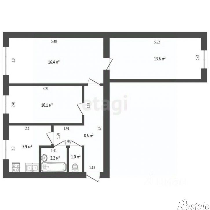 3-комн квартира ул Калмыкова, 10,  д. 10