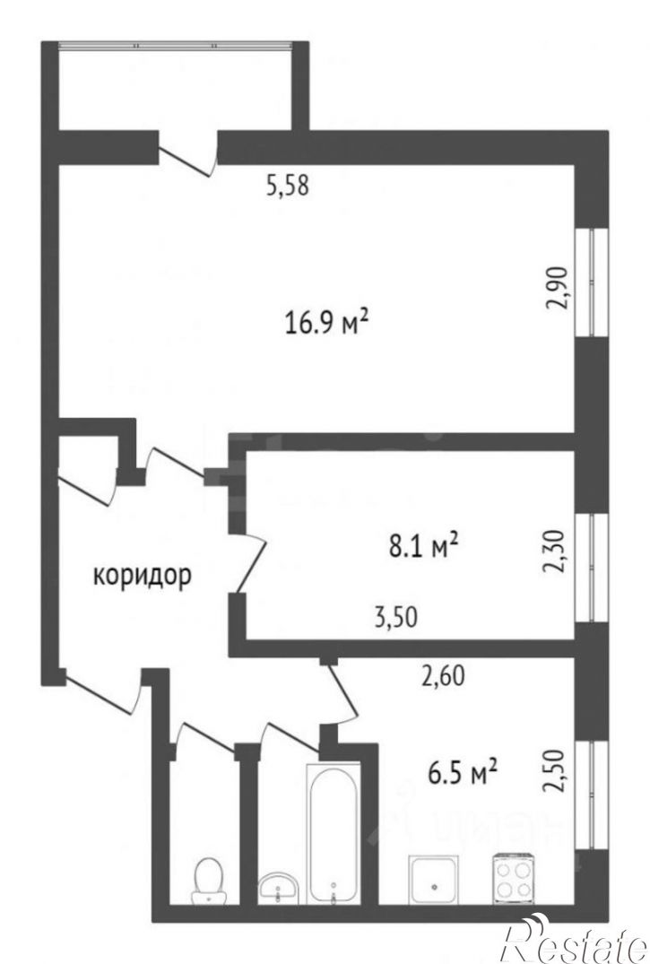 2-комн квартира Уфа г., Кировский