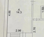 1-комн, 34кв м, этаж 2/3 ул Гагарина, 67