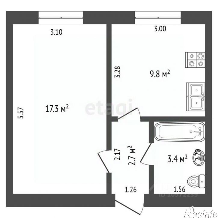 1-комн квартира ул Фестивальная, 1А,  д. 1А