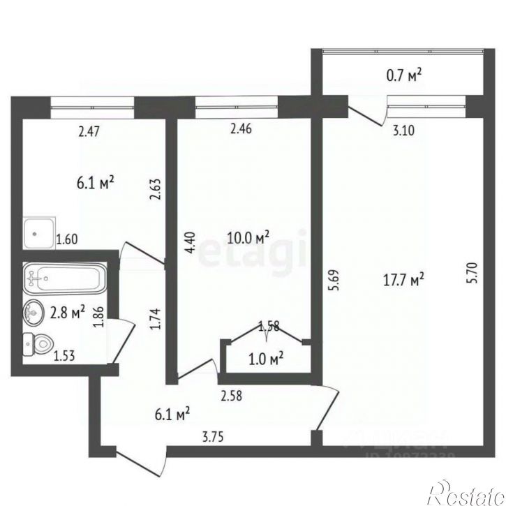 2-комн квартира