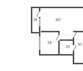 1-комн, 33кв м, этаж 3/5 пр-кт Нефтяников, 2