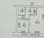 1-комн, 34кв м, этаж 1/9 ул Бульварная, 7