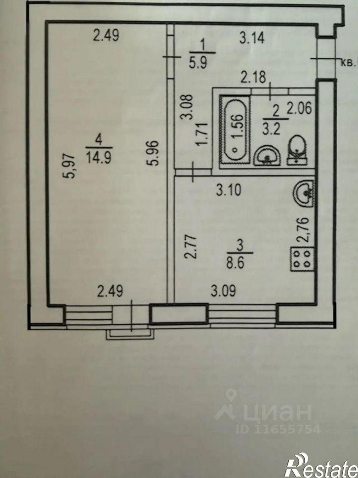 1-комн квартира ул Салавата Юлаева, 2,  д. 2