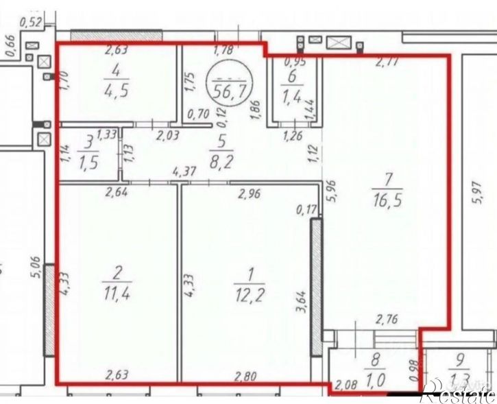 3-комн квартира ул Уфимское шоссе, д 24