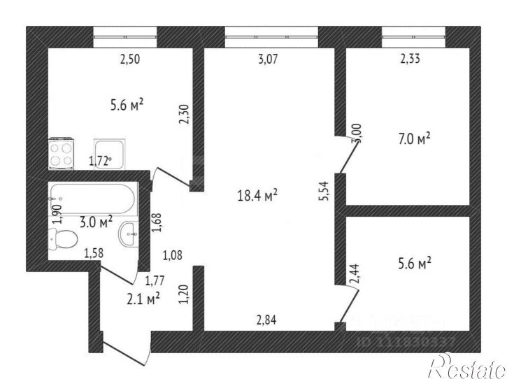 2-комн квартира ул Пионерская, 27/1,  д. 27/1