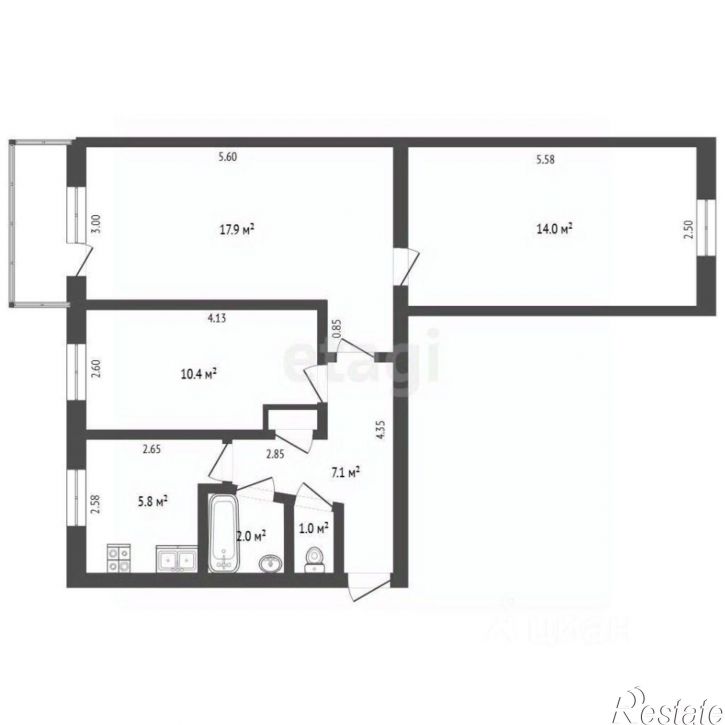 3-комн квартира