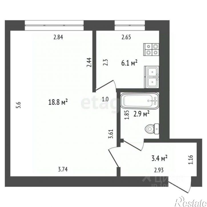1-комн квартира