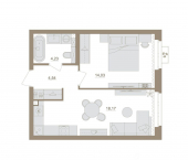 1-комн, 40 кв м, этаж 2/20 Яркий б-р, 9