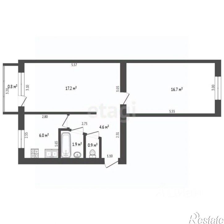 2-комн квартира