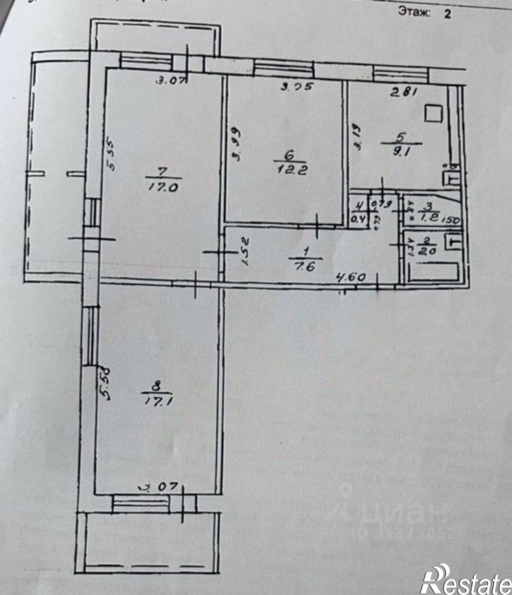 3-комн квартира Уфа г., Кировский