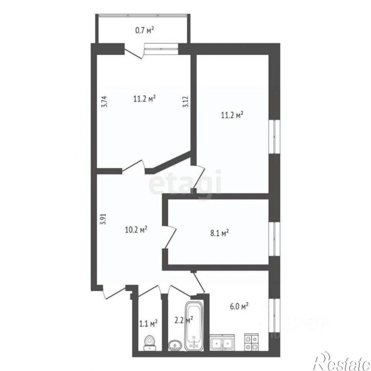 3-комн квартира ул Юбилейная, 15,  д. 15