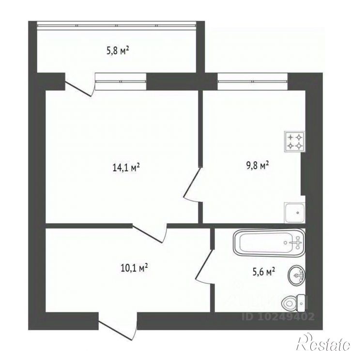 1-комн квартира ул Довлатова, 3,  д. 3