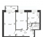 2-комн, 52кв м, этаж 2/5 ул Академика Курчатова, 81