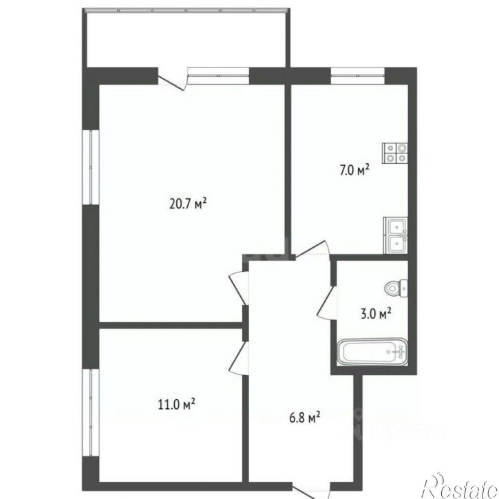 2-комн квартира