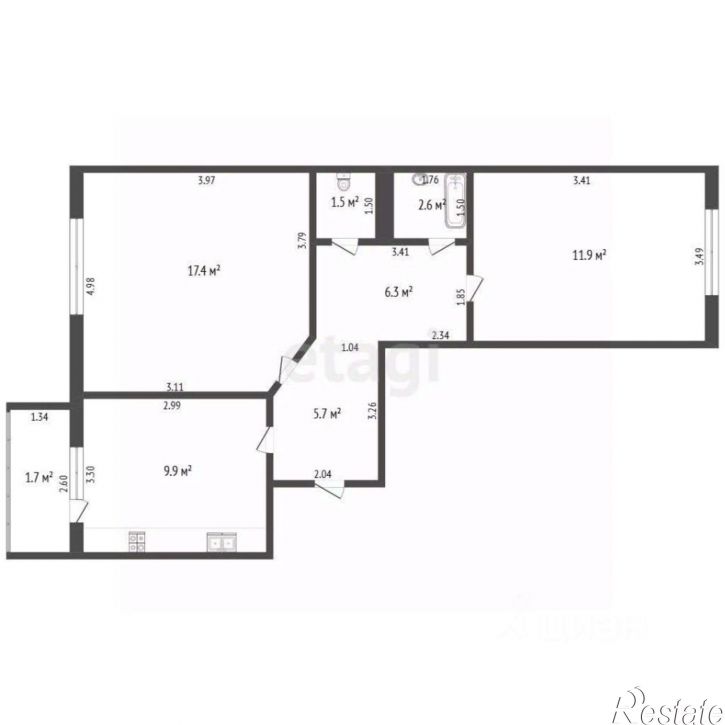2-комн квартира ул Лазурная, 1,  д. 1