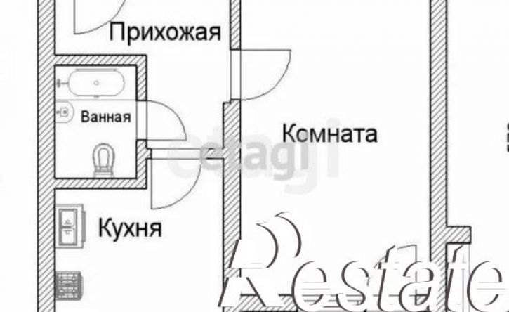 1-комн квартира улица Гагарина, 65Б,  д. 65Б
