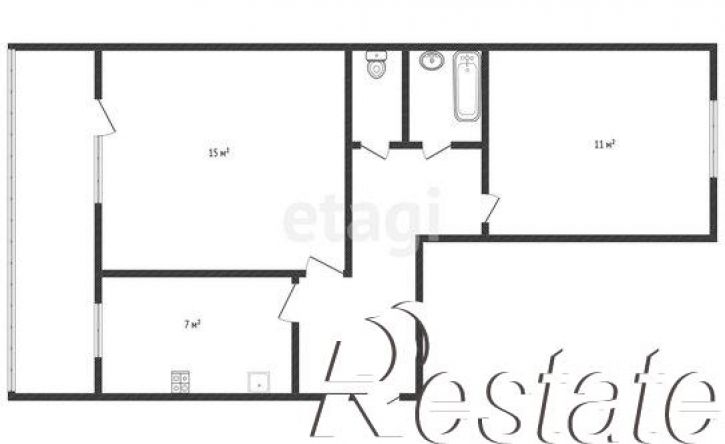2-комн квартира улица Первых Строителей, 12,  д. 12
